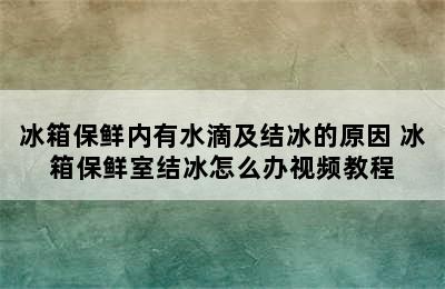 冰箱保鲜内有水滴及结冰的原因 冰箱保鲜室结冰怎么办视频教程